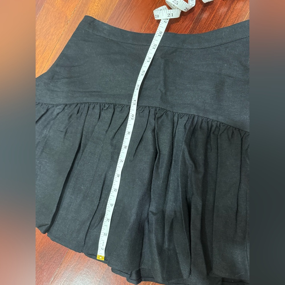 Avec Les Filles Black Linen Blend Mini Skirt | Size 2 - Picture 9 of 9